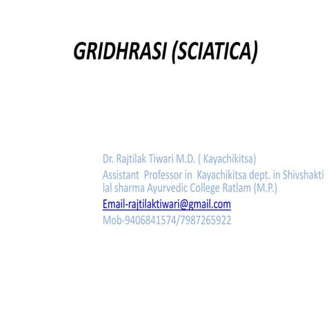 Gridhrasi (sciatica)