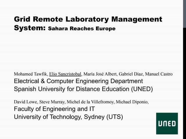 REV 2013 - Grid Remote Laboratory Management System: Sahara Reaches Europe