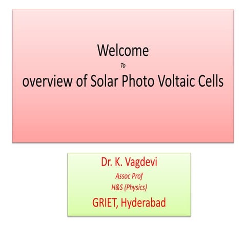 solar photovoltaic cells-reveiw