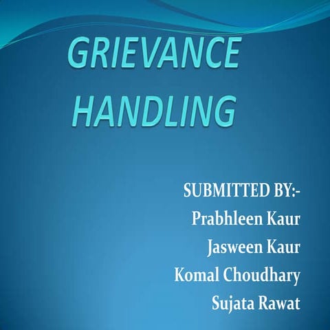 Grievance handling