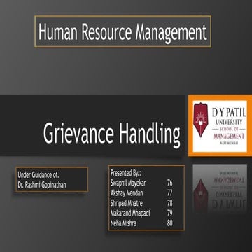 Grievance handling