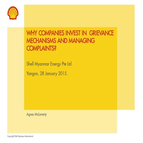 WHY COMPANIES INVEST IN GRIEVANCE MECHANISMS AND MANAGING COMPLAINTS?