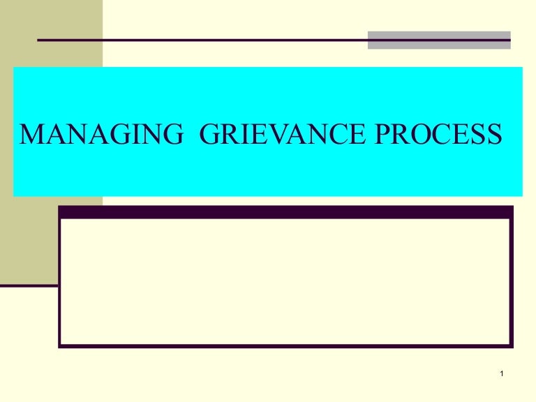 Grievance procedure