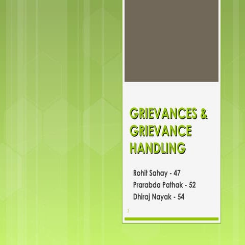 Grievances and Grievance Handling