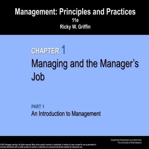 Management Principles and Practices - Ricky W. Griffin 11th Edition Chapter 01