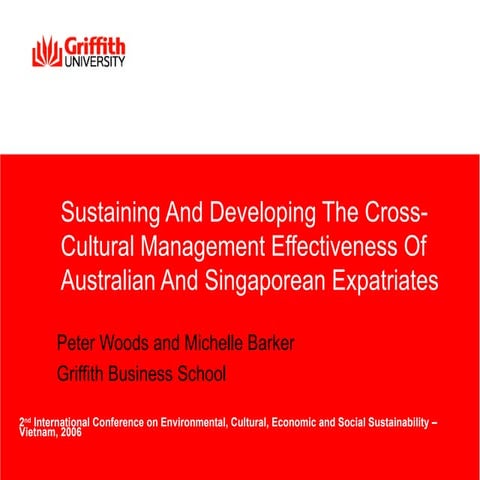 Sustaining And Developing The Cross-Cultural Management Effectiveness Of Aust...