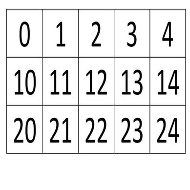 Grilla numérica para imprimir