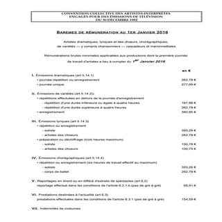 IDCC 1734 Grille artistes interpret...