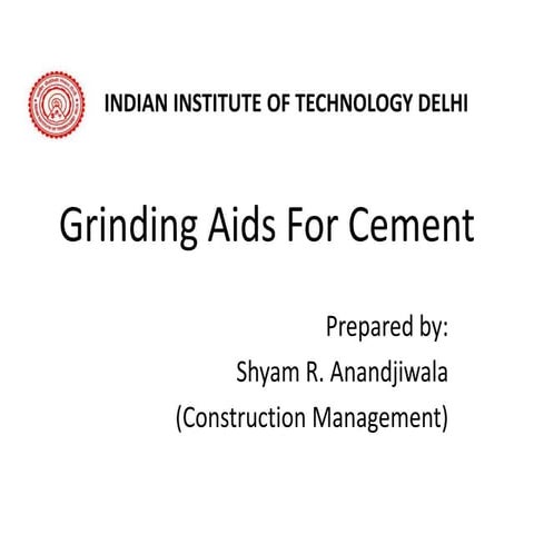 Grinding Aids for Cement