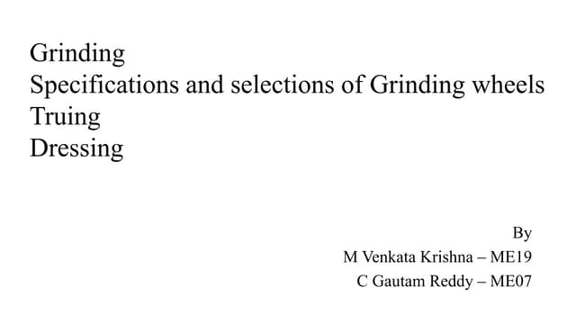 Grinding wheel designation and selection | PDF