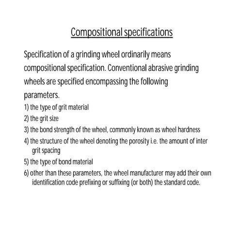 Grinding wheel designation and selection