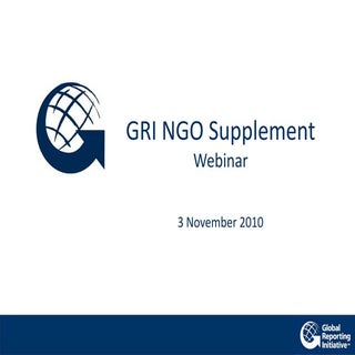 GRI NGO Supplement Webinar 3 November