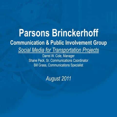 Social Media for Transportation Projects