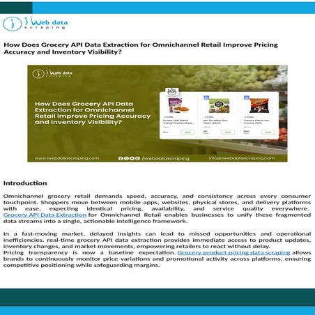 Grocery API Data Extraction for Omnichannel Retail for Pricing Accuracy ...