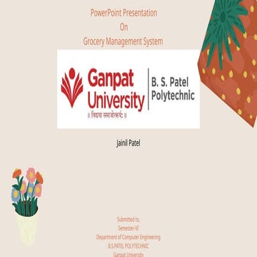 Online Grocery Management System PPT 