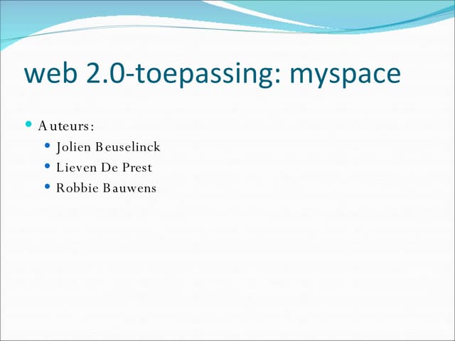 Groepswerk ICT: MySpace