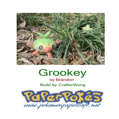 Grookey pokemons pdf papercraft