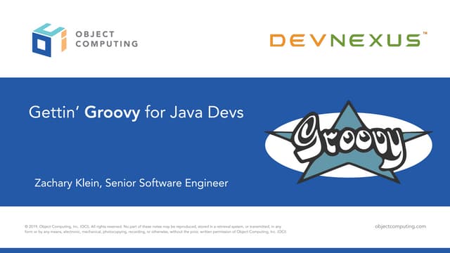 Groovy for Java Devs