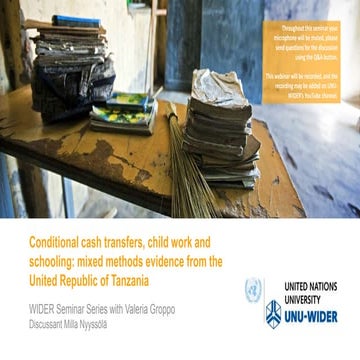 Conditional cash transfers, child work and schooling in Tanzania