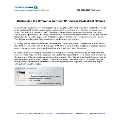 Groschopp How to Distinguish the Difference Between IP Ratings