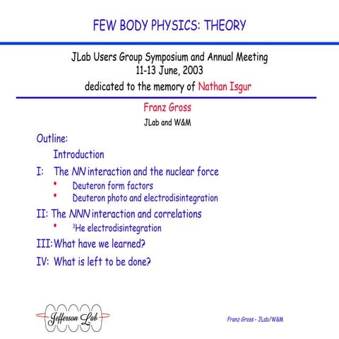 Few body in physics J lab users group.ppt