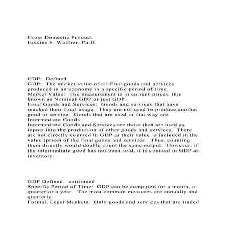 Gross Domestic ProductErskine S. Walther, Ph.D.G.docx