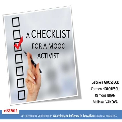 A Checklist for a MOOC Activist
