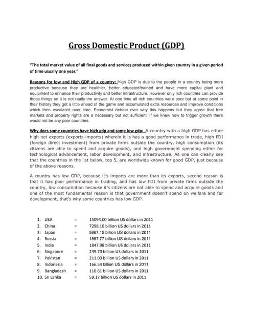 Gross domestic product | PPTX