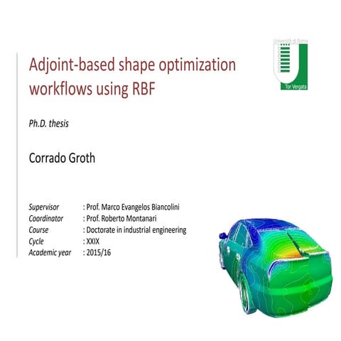 Adjoint-based shape optimization workflows using RBF | PDF