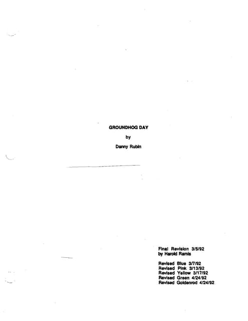 Groundhog Day Screenplay by Danny R...