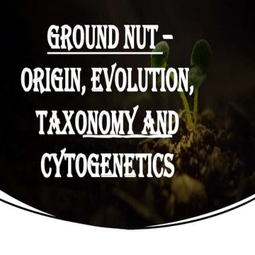 Origin, TAXONOMY, cytogenetics and evolution of arachis