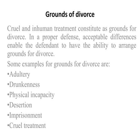 Grounds of divorce