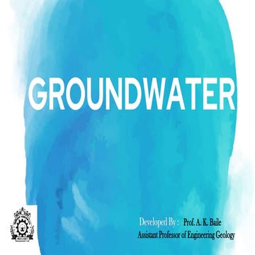 Groundwater: Hydrogeology