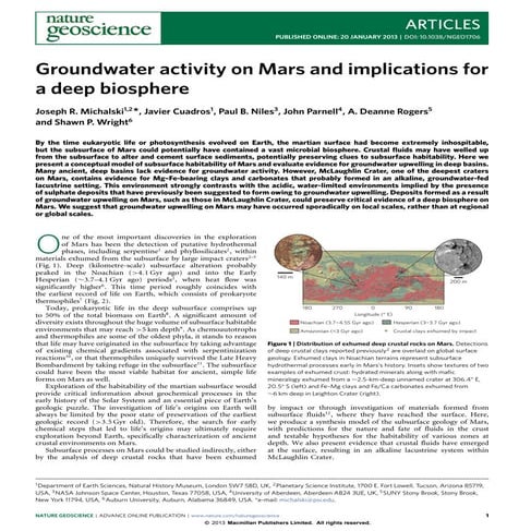 Groundwater activity on_mars_and implications_for_a_deep_biosphere