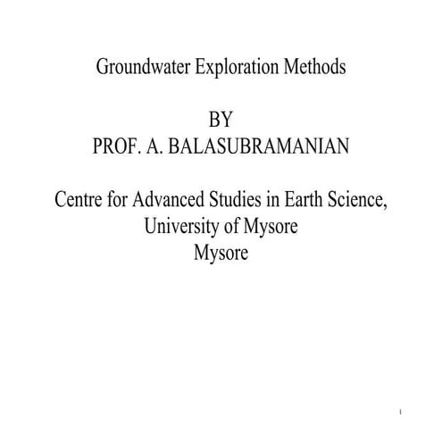 Groundwater exploration methods