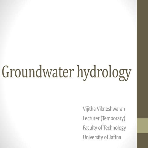Groundwater Hydrology Pptx