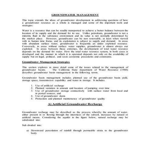 Groundwater management