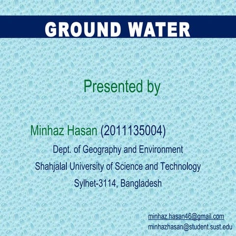 Groundwater Properties