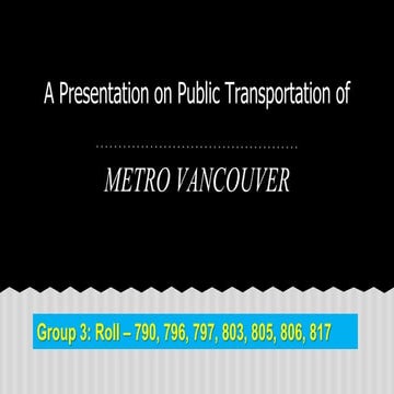 Public Transportation of Metro Vancouver