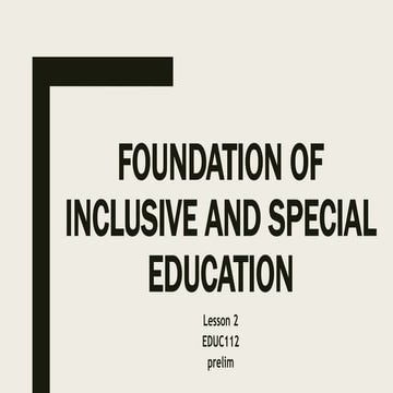 Foundation of inclusive and special education