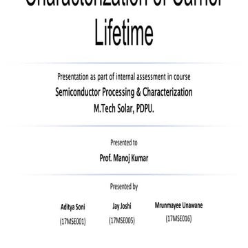 Characterization of Carrier Lifetime
