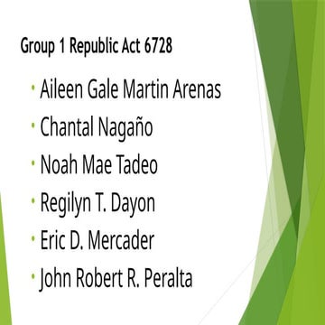 Republic-Act-6728 report for master's of arts in education | PPTX