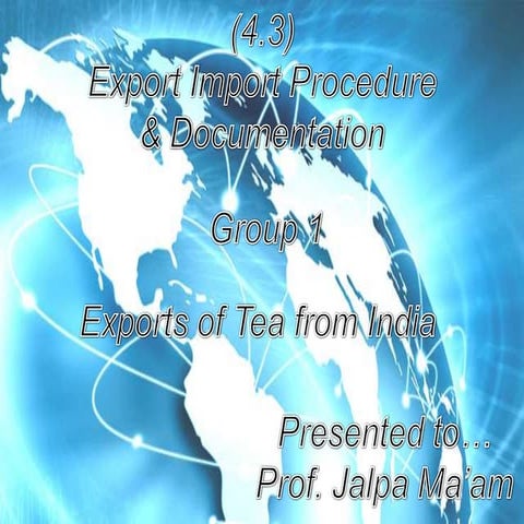 Export of Tea from India