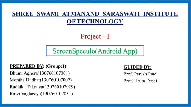 screen speculo - Miracast android Project