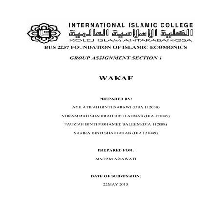 Foundation of Islamic: Wakaf