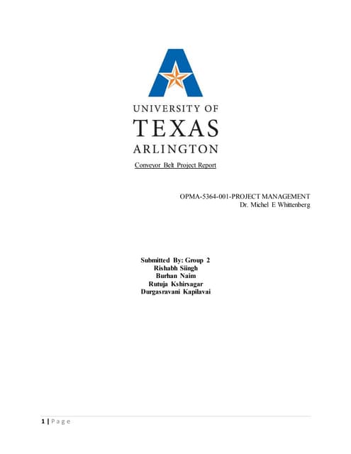 Conveyor Belt Project Report