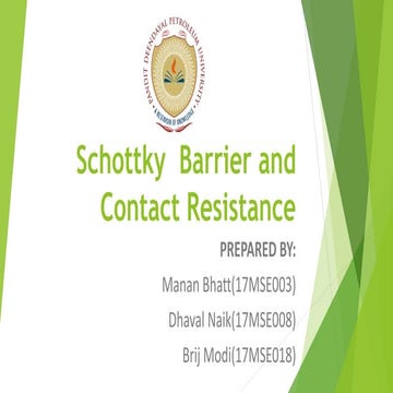schottky barrier and contact resistance