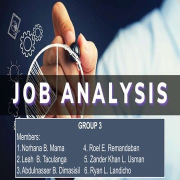 GROUP THREE JOB ANALYSIS PRESENTATION OK