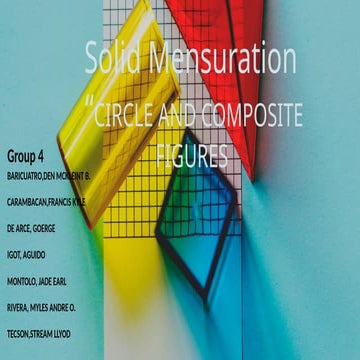 reporting in solid mensuration (composite figures)