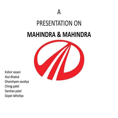  mahindra Report on Diff. Sectors